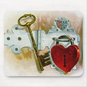 私のHeart~Vintageのタバコのラベルへの鍵 マウスパッド