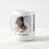 私のjavaはどこ?キャバリア・キング・チャールズ・スパニエル コーヒーマグカップ (正面左)