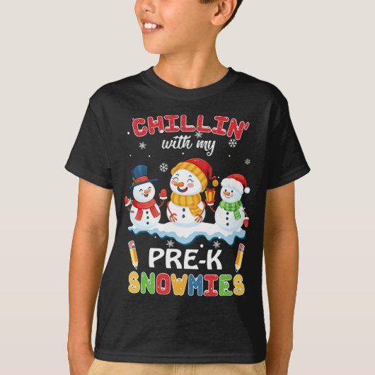 私のK前のスノーミースティーと可愛いクリスマスチリン Tシャツ (正面)