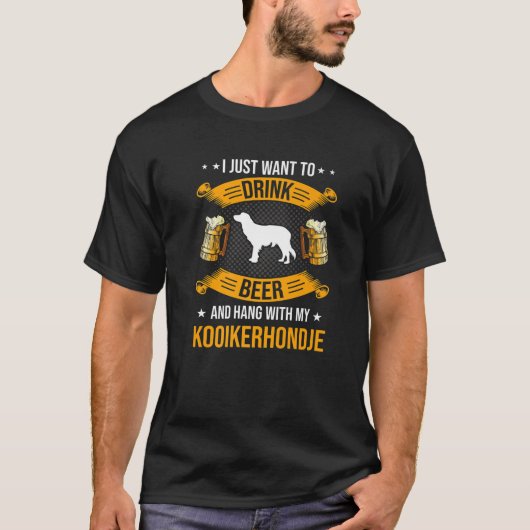 私のKooikerhondje犬の愛つるでビールを飲む Tシャツ (正面)