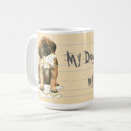 私のLeonbergerは私の宿題を食べました コーヒーマグカップ (正面左)