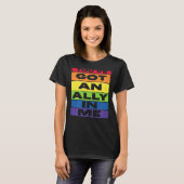 私のLGBTの得虹の旗のサポートに味方 Tシャツ (正面フル)