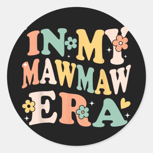 私のMawmawエラおもしろいー皮肉なGroovyレトロ ラウンドシール (正面)
