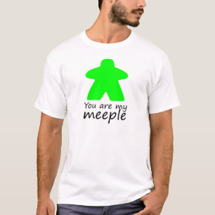 私のmeeple -緑w.の輪郭です tシャツ