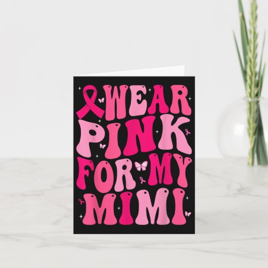 私のMimiは乳がん戦争をサポートするために衣服ピンク カード (正面)