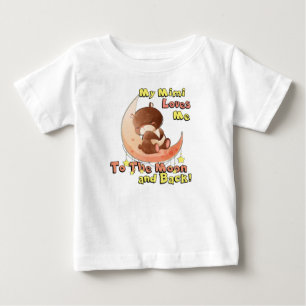 私のMimiは月および背部に私を愛します ベビーTシャツ