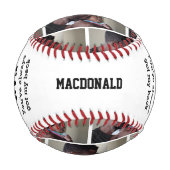 私のMVPのパーソナライズされた写真 野球ボール (正面)