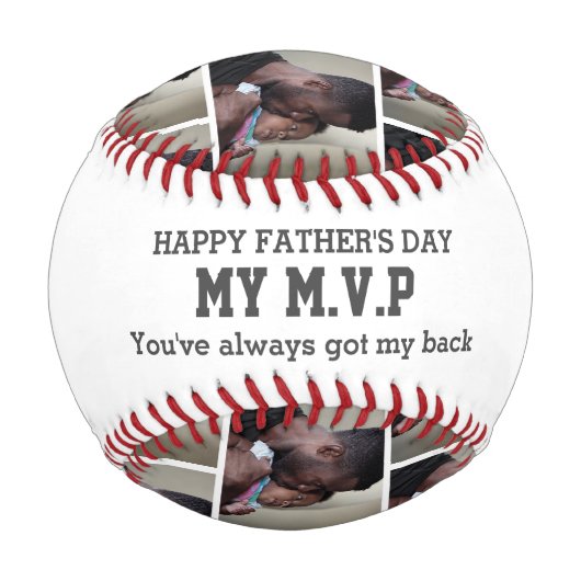 私のMVP私の得父の日の私のMVPのカスタム写真 野球ボール (正面)