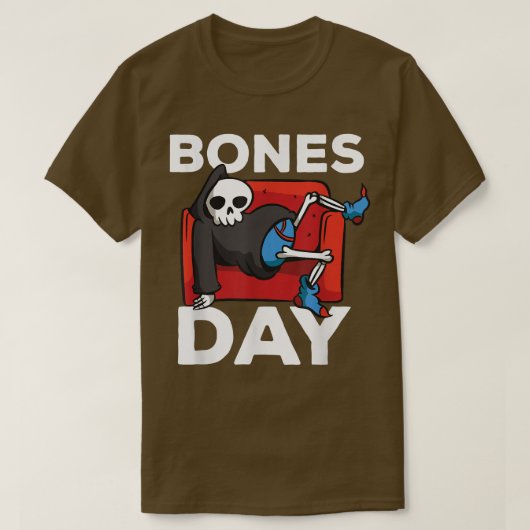 私のNo Bones Dayウイルスのチリンおもしろいスケルトン Tシャツ (デザイン正面)