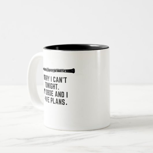 私のOboeと私は計画を持っていおもしろいる引用文Oboist Coffee ツートーンマグカップ (正面左)