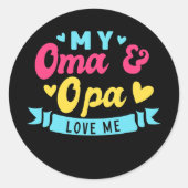 私のOmaとOpaの子供たちは私の孫を愛している ラウンドシール (正面)