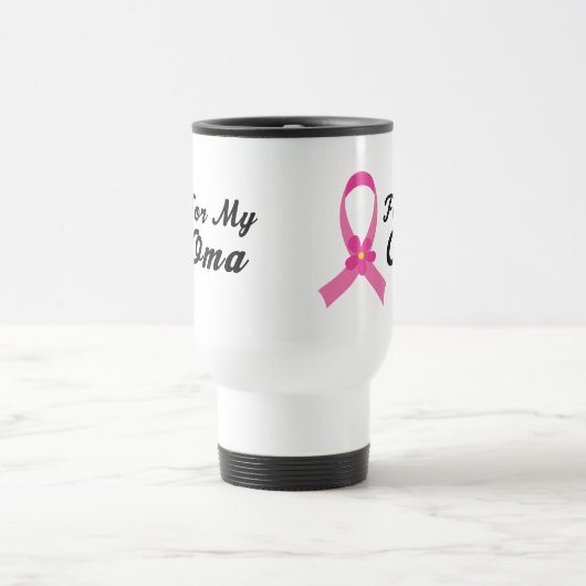 私のOmaのためのピンクのリボン トラベルマグ (中央)