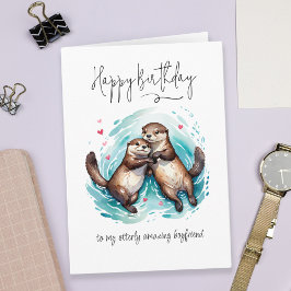 私のOtterly素晴らしいボーイフレンドOtterプン誕生日 カード