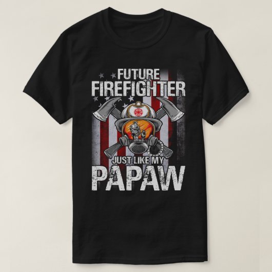 私のPAPAW米国旗のような未来の消防士 Tシャツ (デザイン正面)