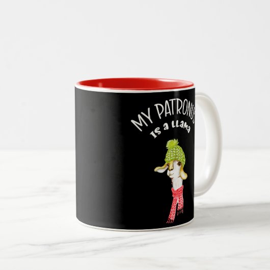 私のPatronusはラマです。 おもしろいで、真面目な格言 ツートーンマグカップ (正面右)