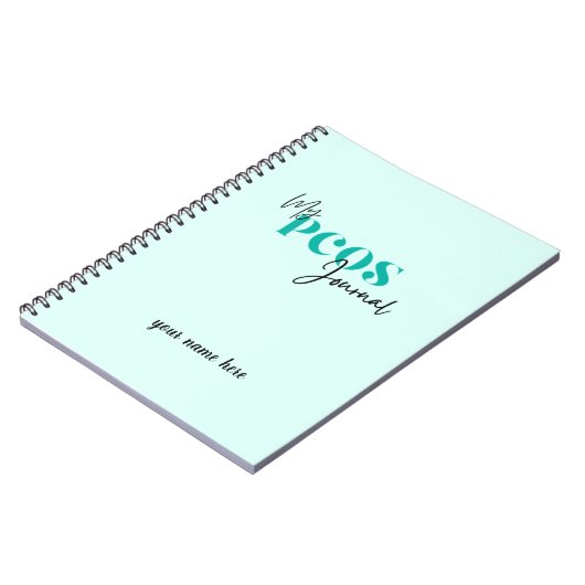 私のPCOSジャーナルティール（緑がかった色）多嚢胞性卵巣症候群 ノートブック (左側)
