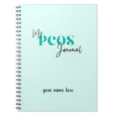 私のPCOSジャーナルティール（緑がかった色）多嚢胞性卵巣症候群 ノートブック (正面)