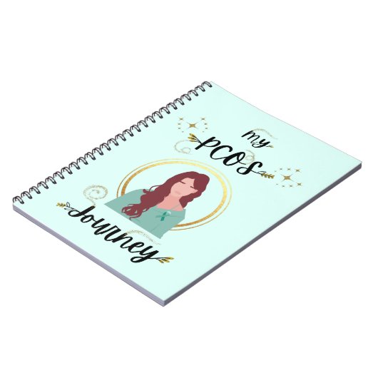 私のPCOSジャーニー多嚢胞性卵巣症候群ティール(緑がかった色) ノートブック (左側)