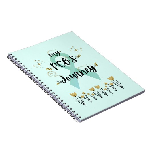 私のPCOSジャーニー多嚢胞性卵巣症候群ティール（緑がかった色） ノートブック (右側)