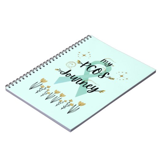 私のPCOSジャーニー多嚢胞性卵巣症候群ティール(緑がかった色) ノートブック (左側)