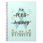私のPCOSジャーニー多嚢胞性卵巣症候群ティール(緑がかった色) ノートブック (正面)