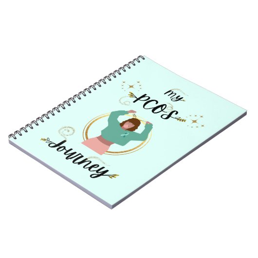 私のPCOSジャーニー多嚢胞性卵巣症候群ティール(緑がかった色) ノートブック (左側)