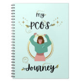 私のPCOSジャーニー多嚢胞性卵巣症候群ティール(緑がかった色) ノートブック (正面)