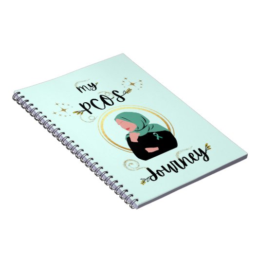 私のPCOSジャーニー多嚢胞性卵巣症候群ティール（緑がかった色） ノートブック (右側)