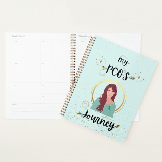 私のPCOSジャーニー多嚢胞性卵巣症候群ティール（緑がかった色） プランナー手帳 (ディスプレー)
