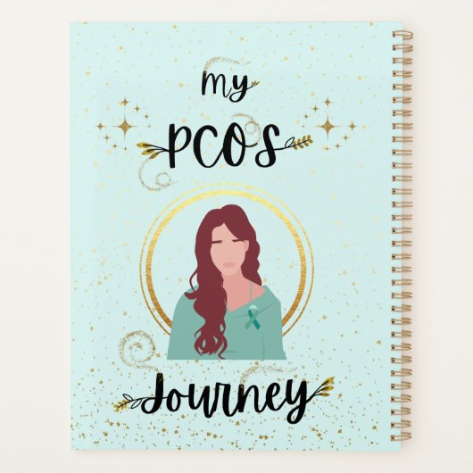 私のPCOSジャーニー多嚢胞性卵巣症候群ティール（緑がかった色） プランナー手帳 (裏面)