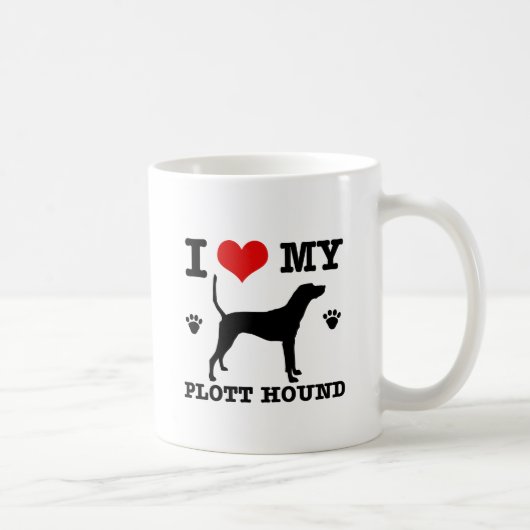 私のplott猟犬を愛して下さい コーヒーマグカップ (右)