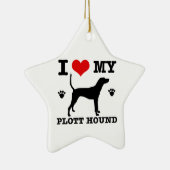 私のplott猟犬を愛して下さい セラミックオーナメント (右)