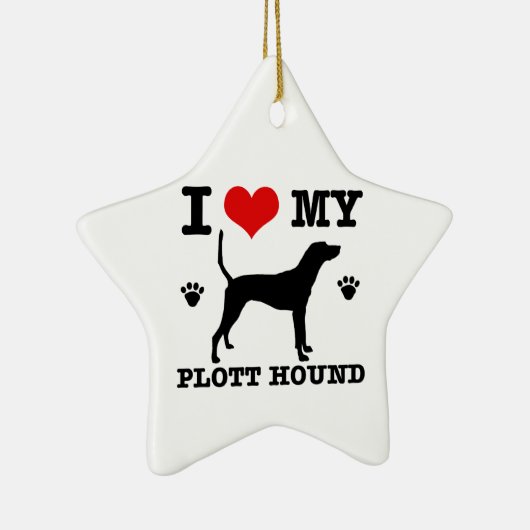 私のplott猟犬を愛して下さい セラミックオーナメント (右)