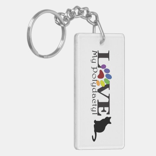 私のPolydactyl猫のキーホルダーを愛して下さい キーホルダー (正面左)