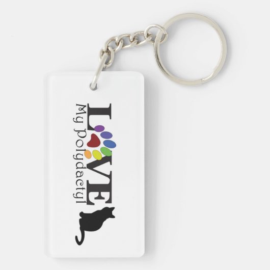 私のPolydactyl猫のキーホルダーを愛して下さい キーホルダー (裏面)