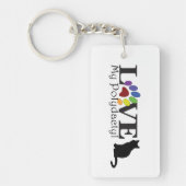 私のPolydactyl猫のキーホルダーを愛して下さい キーホルダー (正面)