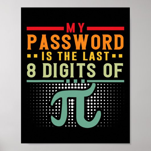私のPwordはPi数学の最後の8桁のおたく ポスター (正面)