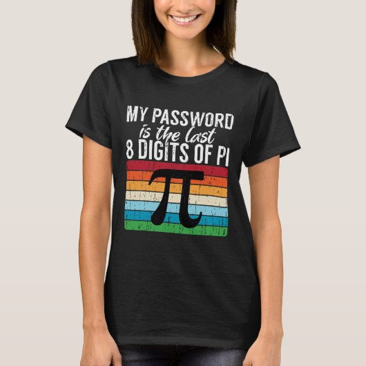 私のPwordはPi数学のPi日の最後の8桁であるVi Tシャツ (正面)