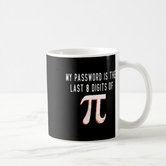 私のPwordはPi Math Pi Day Huの最後の8桁である コーヒーマグカップ (右)
