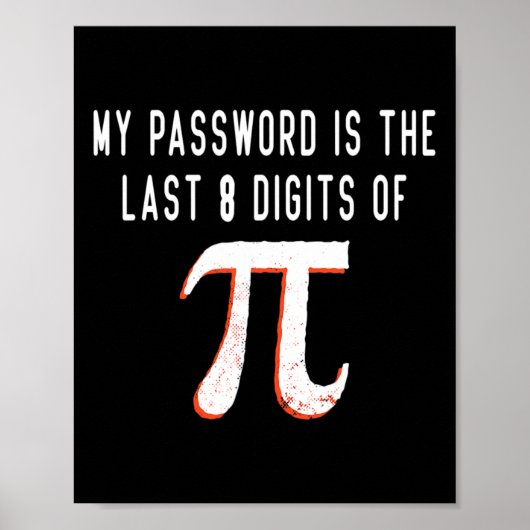 私のPwordはPi Math Pi Day Huの最後の8桁である ポスター (正面)