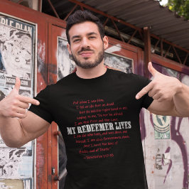 私のredeemerはイースター聖なる書物、 経典メンズブラックに住んでいる tシャツ