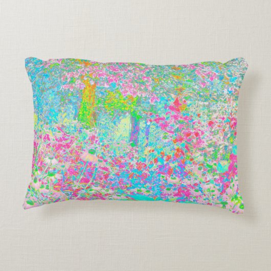 私のRubio Gardenでアクアとホットピンクの日の出 アクセントクッション (裏面)