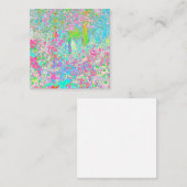 私のRubio Gardenでアクアとホットピンクの日の出 スクエア名刺 (正面/裏面)