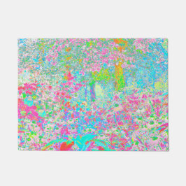 私のRubio Gardenでアクアとホットピンクの日の出 ドアマット