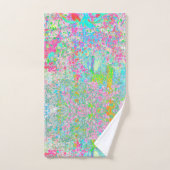 私のRubio Gardenでアクアとホットピンクの日の出 バスタオルセット (ハンドタオル)