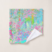 私のRubio Gardenでアクアとホットピンクの日の出 バスタオルセット (ウォッシュタオル)