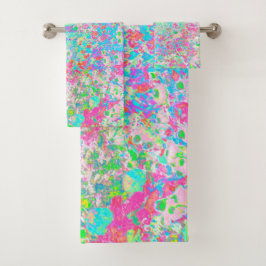 私のRubio Gardenでアクアとホットピンクの日の出 バスタオルセット