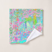 私のRubio Gardenでアクアとホットピンクの日の出 バスタオルセット (ウォッシュタオル)