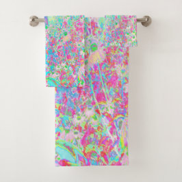 私のRubio Gardenでアクアとホットピンクの日の出 バスタオルセット