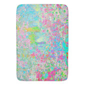 私のRubio Gardenでアクアとホットピンクの日の出 バスマット (正面縦)